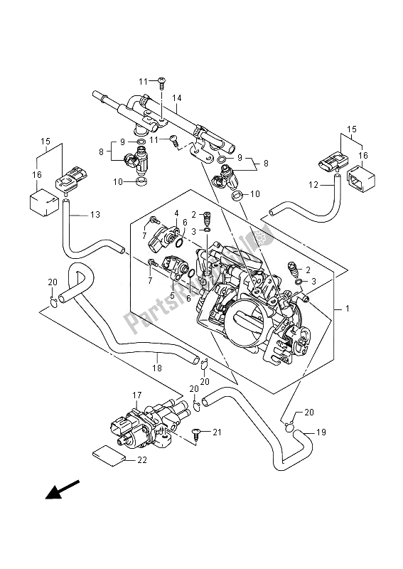 All parts for the Throttle Body of the Suzuki VZR 1800 M Intruder 2014