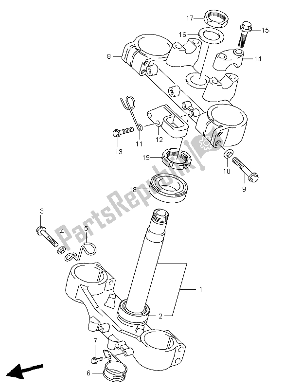 Tutte le parti per il Forcella Anteriore (e1) del Suzuki DR Z 400E 2004