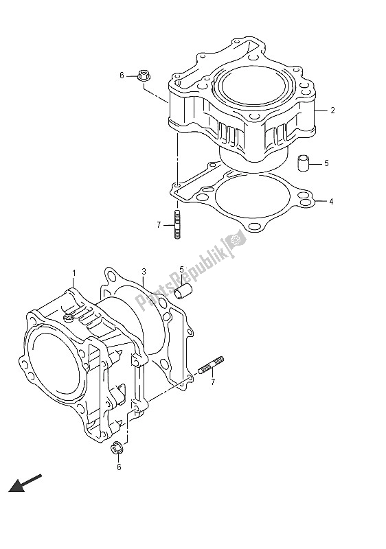 Todas as partes de Cilindro do Suzuki DL 650 AXT V Strom 2016