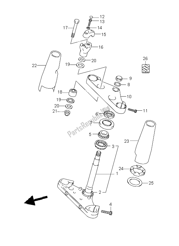 All parts for the Steering Stem of the Suzuki VL 800C Volusia 2006