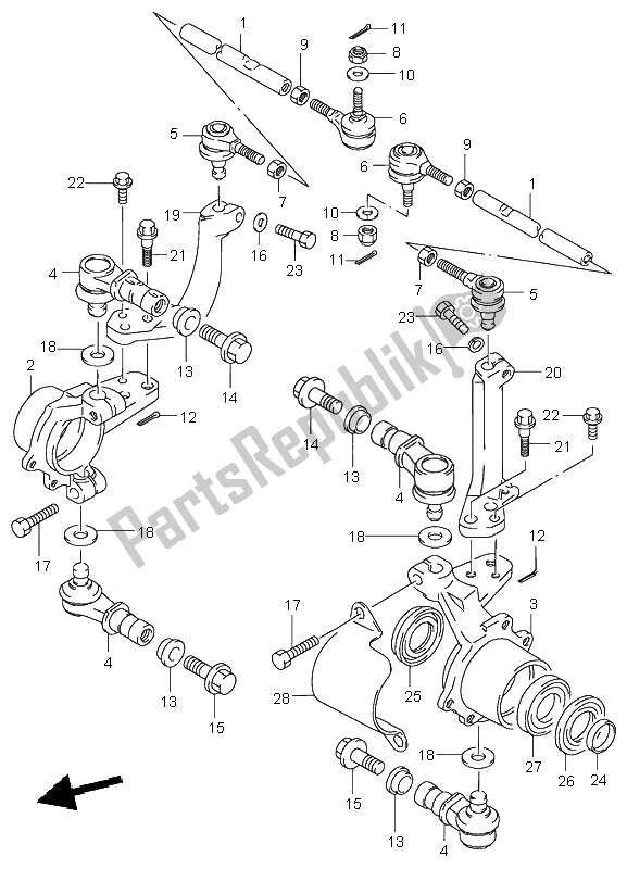 Tutte le parti per il Braccio Articolato del Suzuki LT F 300F Kingquad 4X4 2000