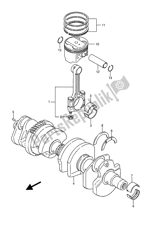 Todas las partes para Cigüeñal de Suzuki GSX 1100F 1989