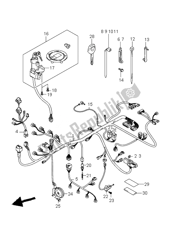 All parts for the Wiring Harness (gsf1250s) of the Suzuki GSF 1250 SA Bandit 2010