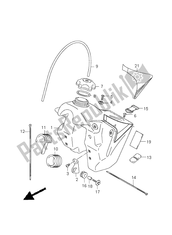 Todas as partes de Tanque De Combustível do Suzuki RM 125 2005