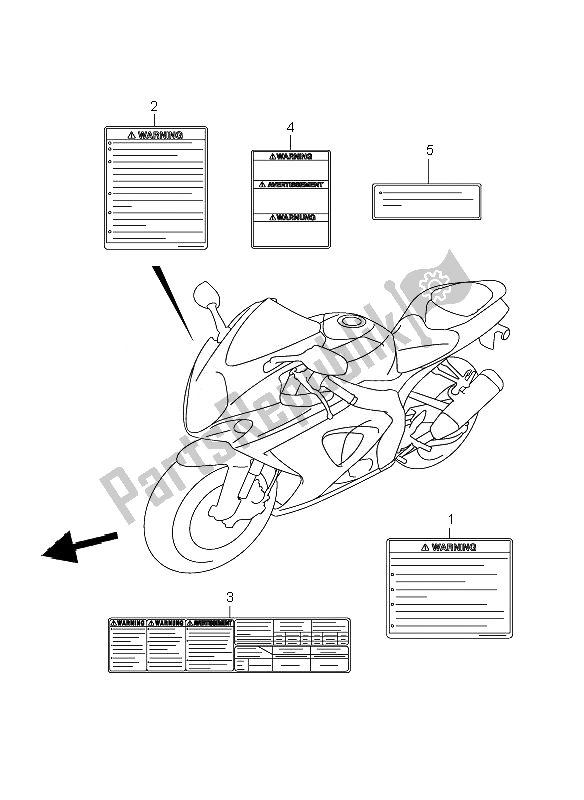 All parts for the Label of the Suzuki GSX R 1000 2007