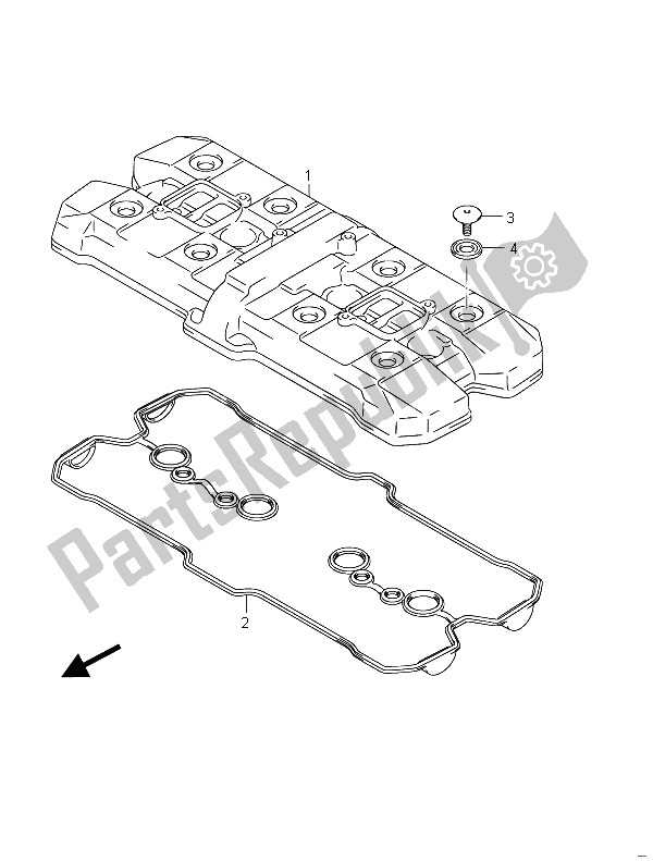 All parts for the Cylinder Head Cover of the Suzuki GSF 650 Sasa Bandit 2011