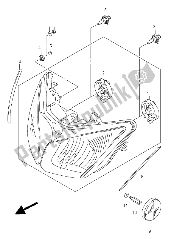 Todas las partes para Linterna Frontal (e24) de Suzuki DL 1000 V Strom 2003