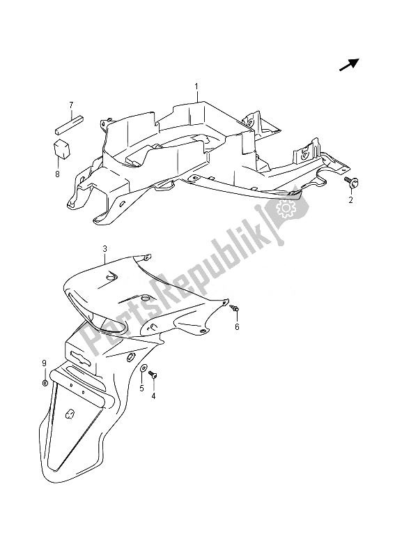 Tutte le parti per il Parafango Posteriore del Suzuki DL 650A V Strom 2014