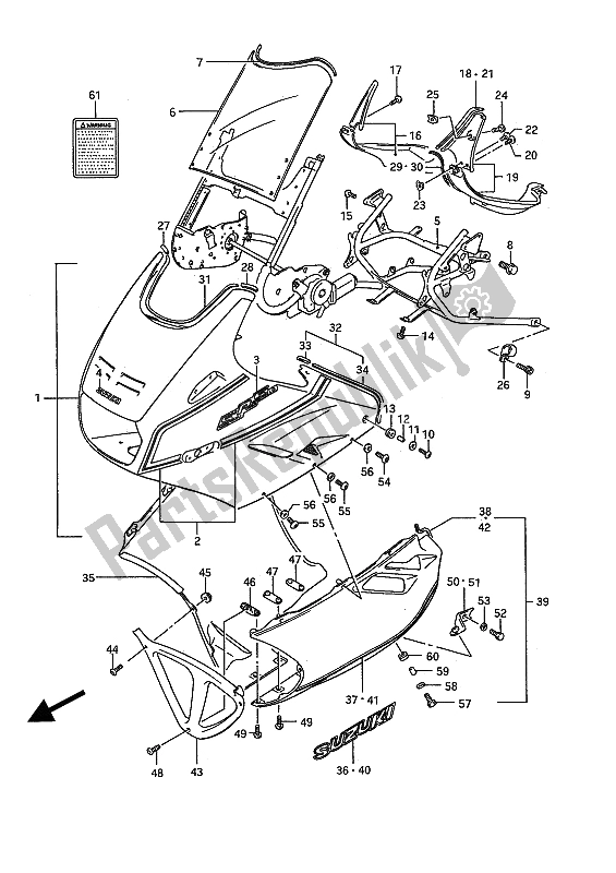 Todas las partes para Carenado (33j-24d) de Suzuki GSX 1100F 1989