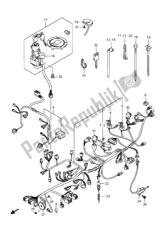 Todas las partes para Arnés De Cableado de Suzuki DL 650A V Strom 2014