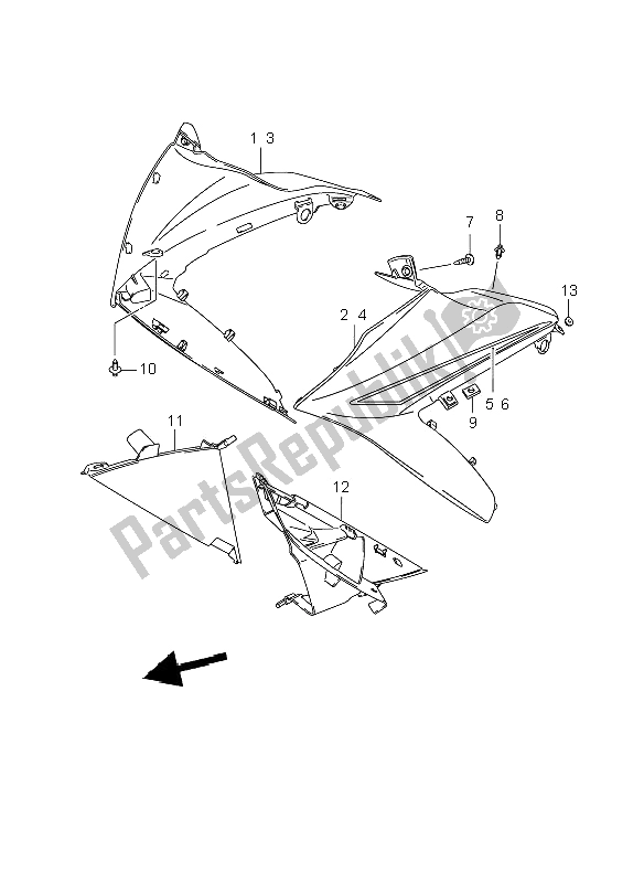 Tutte le parti per il Cofano Laterale del Suzuki GSX R 1000 2008