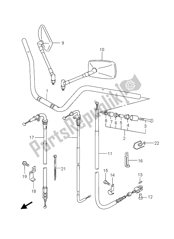 Todas las partes para Manillar de Suzuki GZ 125 Marauder 2007