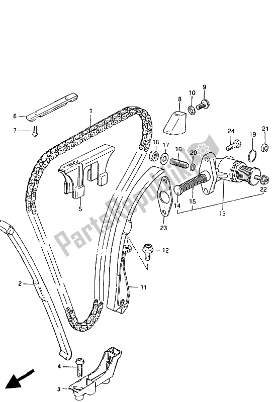 Toutes les pièces pour le Chaîne De Came du Suzuki GS 1100G 1986