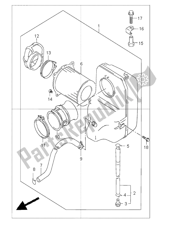 Tutte le parti per il Filtro Dell'aria Posteriore del Suzuki VZ 800 Marauder 2000