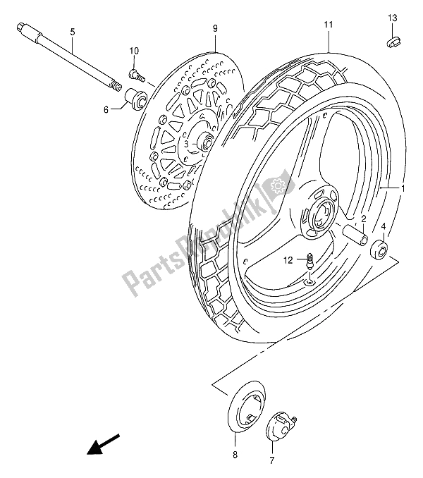 Toutes les pièces pour le Roue Avant du Suzuki RG 125 FU Gamma 1992