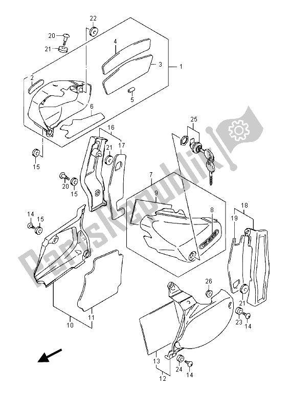 Todas las partes para Cubierta Del Marco (vl800cue E19) de Suzuki VL 800 CT Intruder 2014