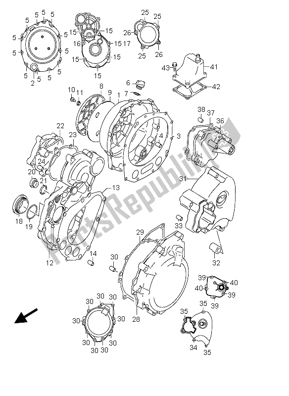 Toutes les pièces pour le Couvercle De Carter du Suzuki GSX 1300R Hayabusa 2006