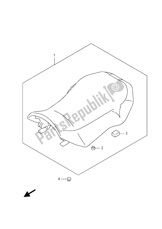 All parts for the Seat (lt-a400f) of the Suzuki LT A 400 FZ Kingquad ASI 4X4 2015