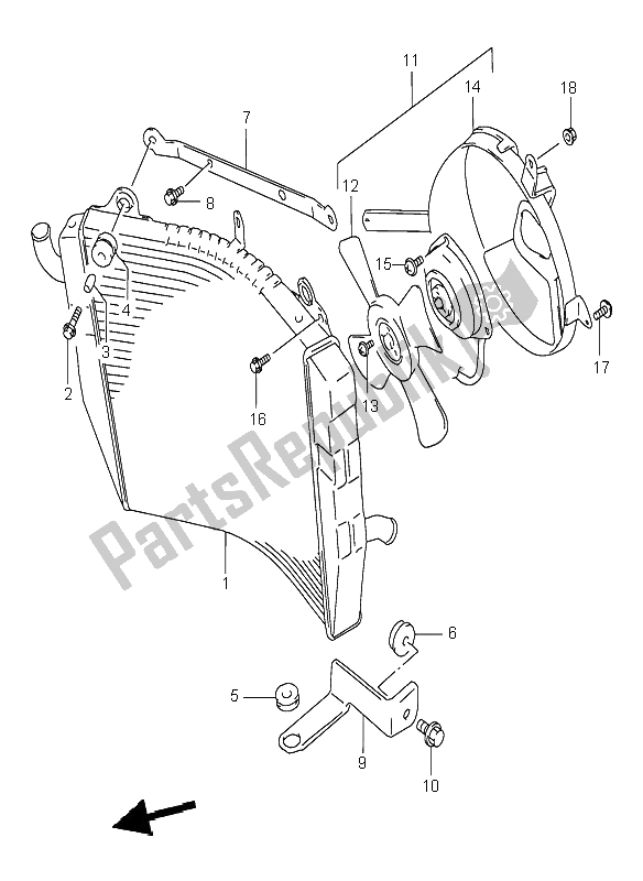 Todas las partes para Radiador de Suzuki RF 900R 1997