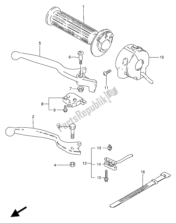 Todas as partes de Manopla Direita do Suzuki GN 250 1994