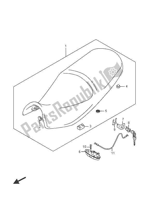 All parts for the Seat (dl650a) of the Suzuki DL 650 AXT V Strom 2016