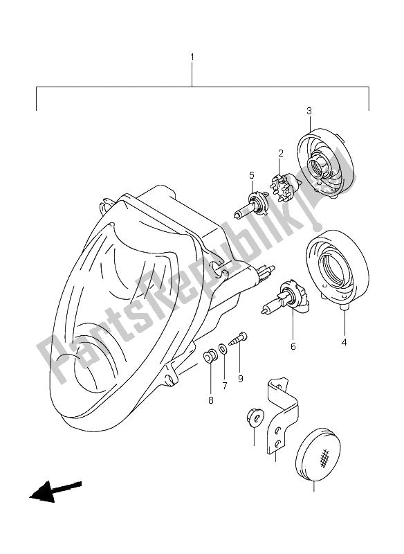 Toutes les pièces pour le Lampe Frontale (e24) du Suzuki GSX 1300R Hayabusa 2000