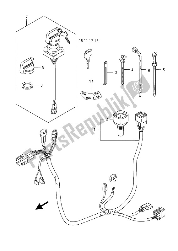 All parts for the Wiring Harness of the Suzuki LT Z 90 Quadsport 2015