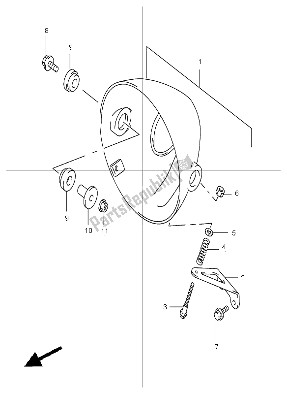 All parts for the Headlamp Housing (gsf1200-z) of the Suzuki GSF 1200 NSZ Bandit 2004