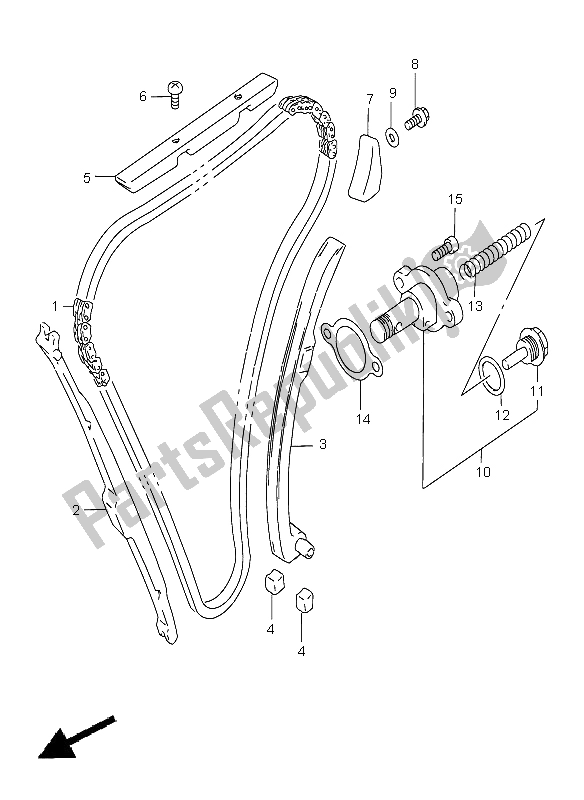 All parts for the Cam Chain of the Suzuki GSF 1200 Nssa Bandit 1998