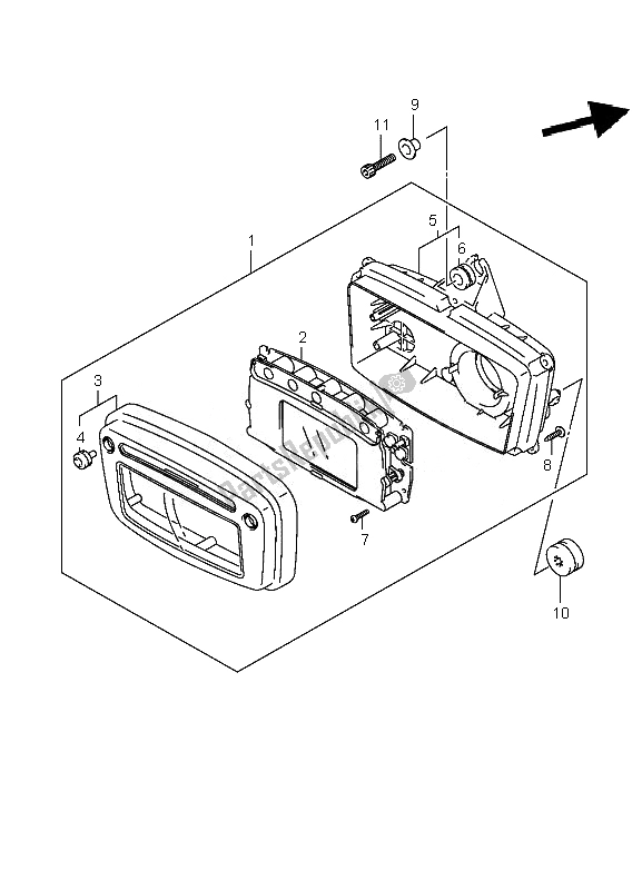 Tutte le parti per il Tachimetro (f. No. 5saap41a 67110000) del Suzuki LT A 700X Kingquad 4X4 2007