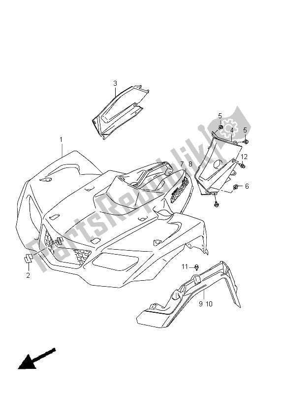 All parts for the Front Fender (lt-a400f P24) of the Suzuki LT A 400Z Kingquad ASI 4X4 2012