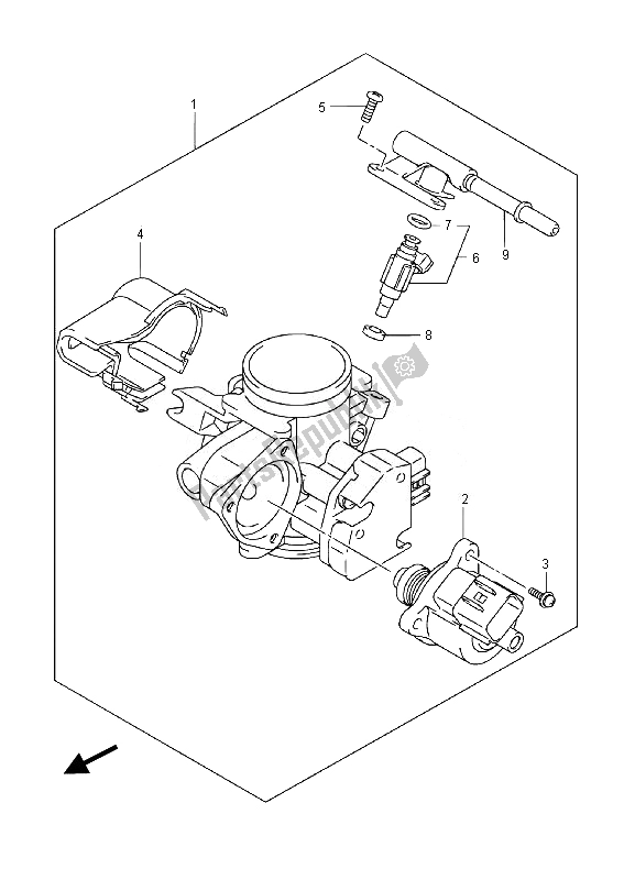 Alle onderdelen voor de Gasklephuis van de Suzuki LT A 500 XPZ Kingquad AXI 4X4 2014