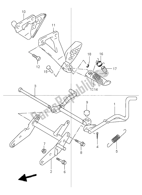 All parts for the Stand of the Suzuki TR 50S Street Magic 1999