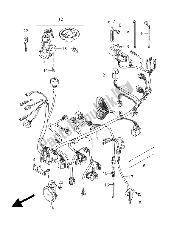 All parts for the Wiring Harness (sv650-u) of the Suzuki SV 650 Nsnasa 2008