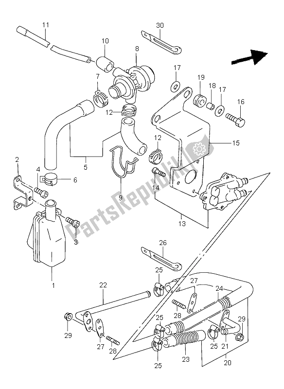 All parts for the Second Air (e18) of the Suzuki VS 800 Intruder 1998