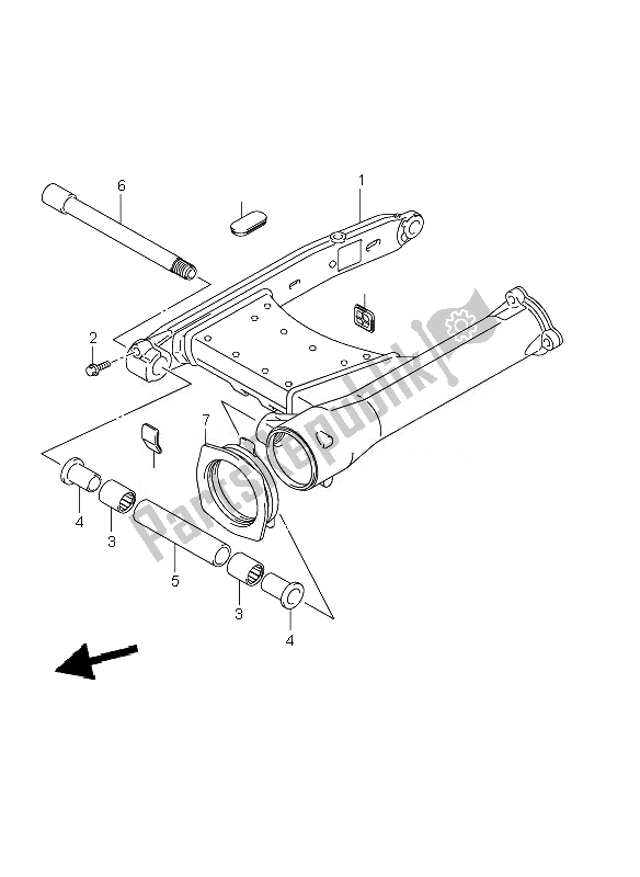 Toutes les pièces pour le Bras Oscillant Arrière du Suzuki VZR 1800 RZ M Intruder 2007