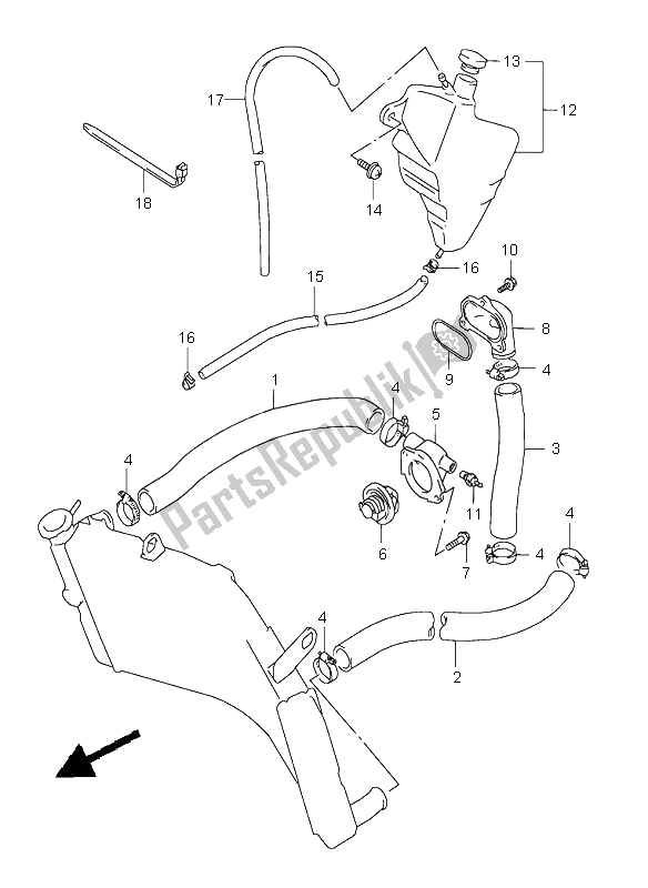 Tutte le parti per il Tubo Del Radiatore del Suzuki GSX R 600 1997