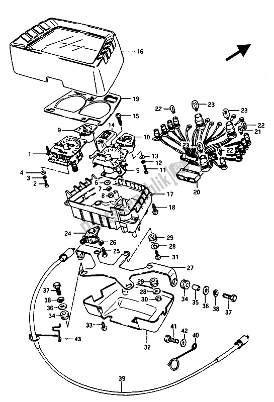 All parts for the Speedometer & Tachometer of the Suzuki GSX 1100 1150 Eesef 1985