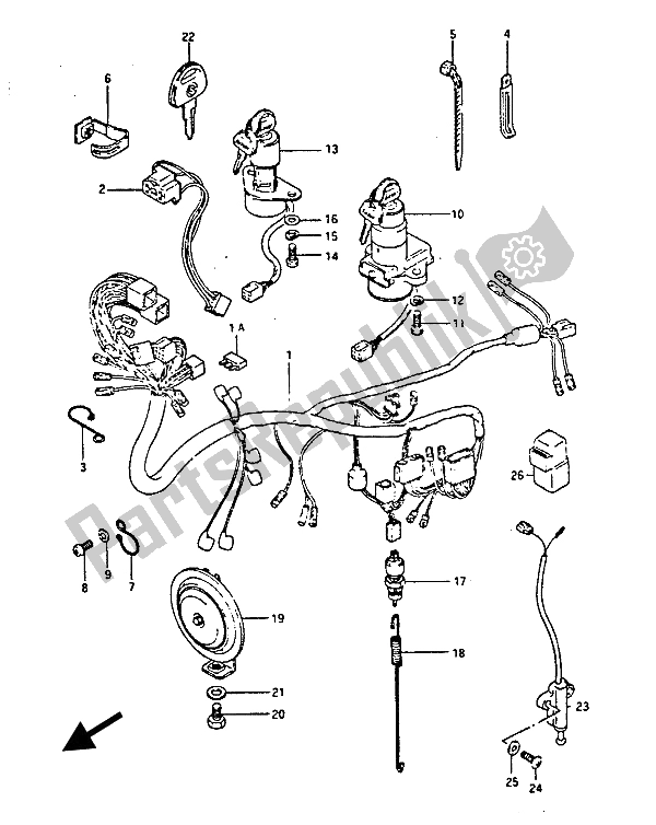 Todas las partes para Arnés De Cableado de Suzuki GS 450 ES 1986