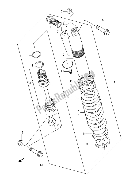 Tutte le parti per il Ammortizzatore Posteriore (lw) del Suzuki RM 85 SW LW 2014