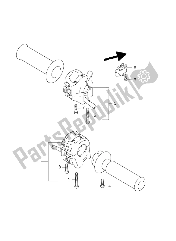 All parts for the Handle Switch (sv650-u) of the Suzuki SV 650 NS 2002