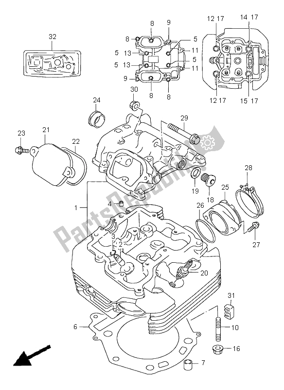 Wszystkie części do G? Owica Cylindra Suzuki DR 650 SE 1998