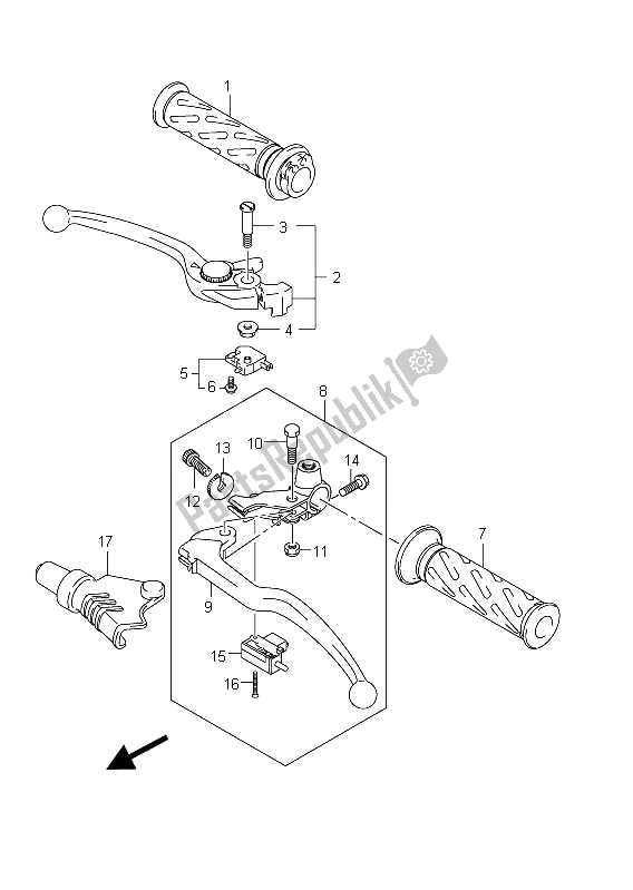 All parts for the Handle Lever of the Suzuki SFV 650A Gladius 2011