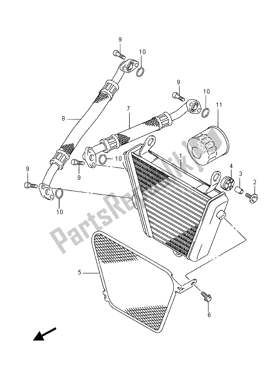 All parts for the Oil Cooler of the Suzuki GSX R 1000A 2015