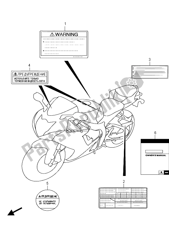 Tutte le parti per il Etichetta (gsx-r600uf) del Suzuki GSX R 600 2015