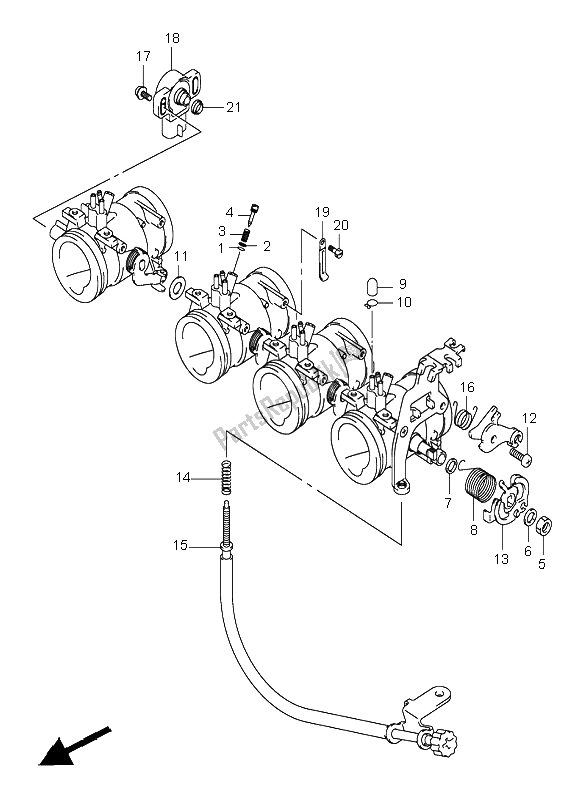 Tutte le parti per il Corpo Farfallato del Suzuki GSX R 750 1998