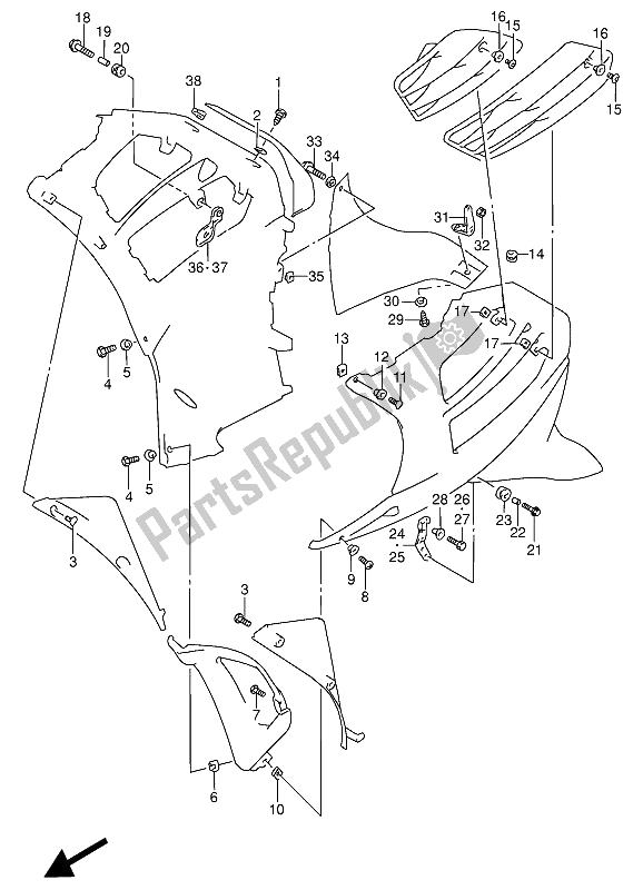 Todas las partes para Piezas De Instalación de Suzuki RF 600 RU 1993