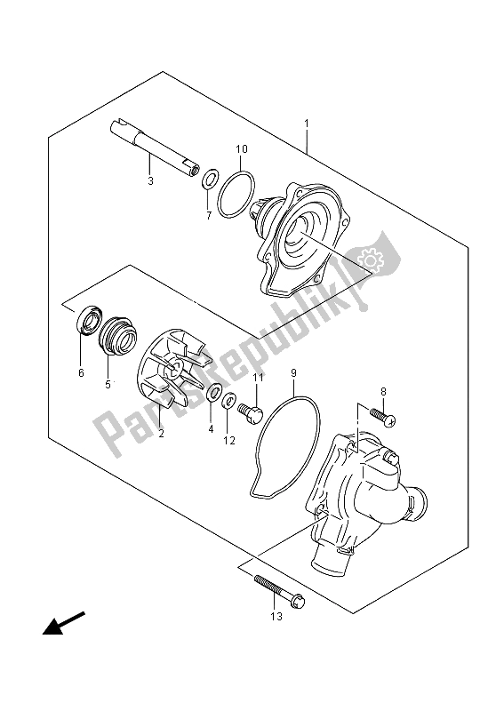 Wszystkie części do Pompa Wodna Suzuki GSX 1250 FA 2015