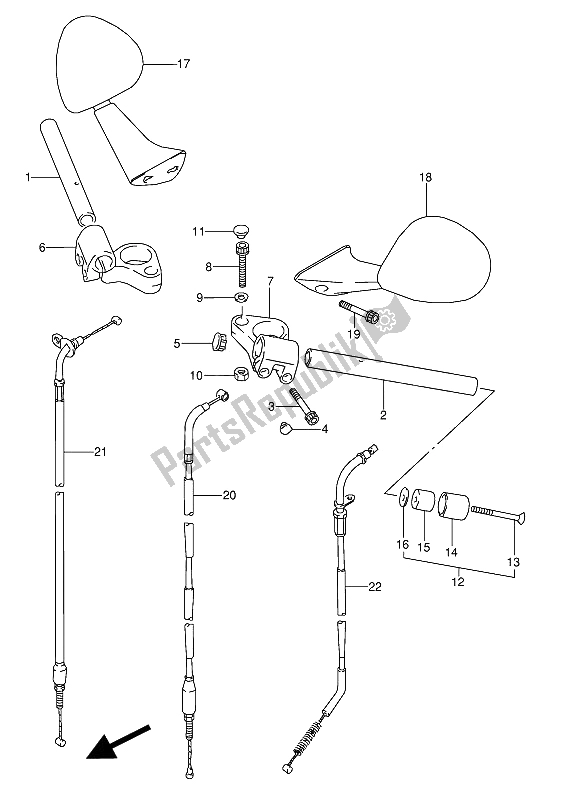 Todas las partes para Manillar de Suzuki GSX 600 FUU2 1990