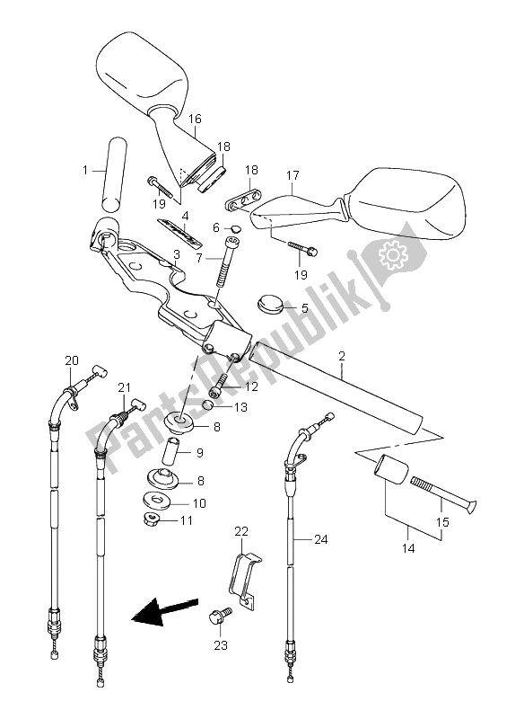 All parts for the Handlebar of the Suzuki GSX 1300R Hayabusa 1999